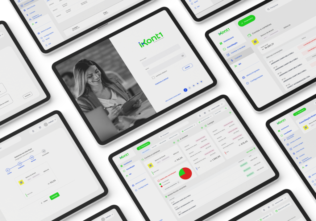 Múltiplas telas do sistema iKont1